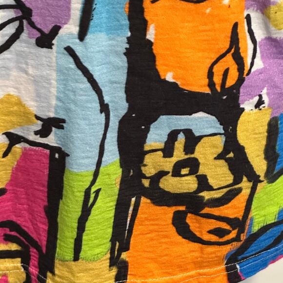 Parsley & Sage Colorful Doodle Sketch Tee Womens Small Lagenlook Boho Artsy Top - Picture 4 of 9